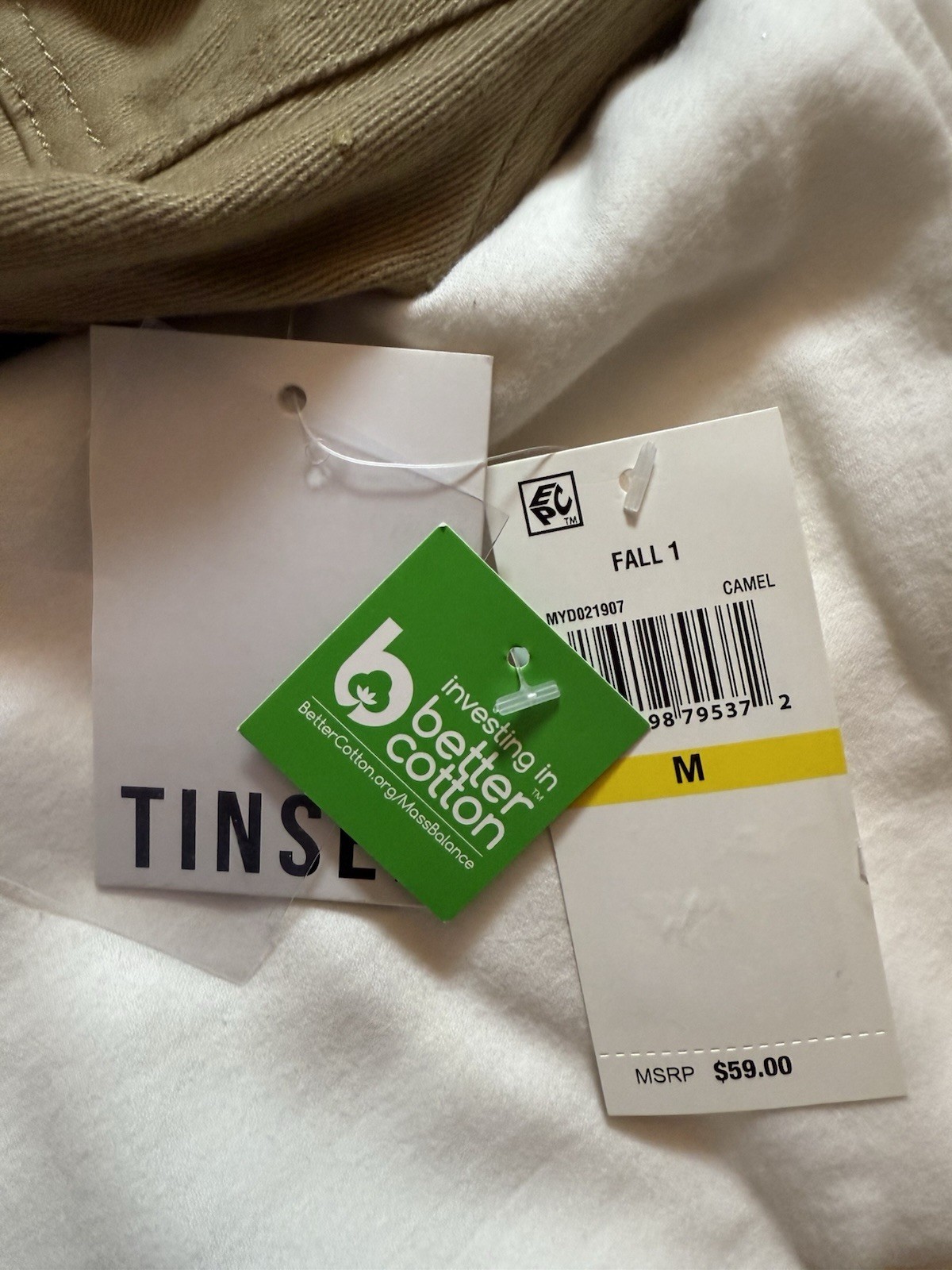 Tinsel Utility Button Front M Camel Safari Workwear Stretch Pocket Mini NWT