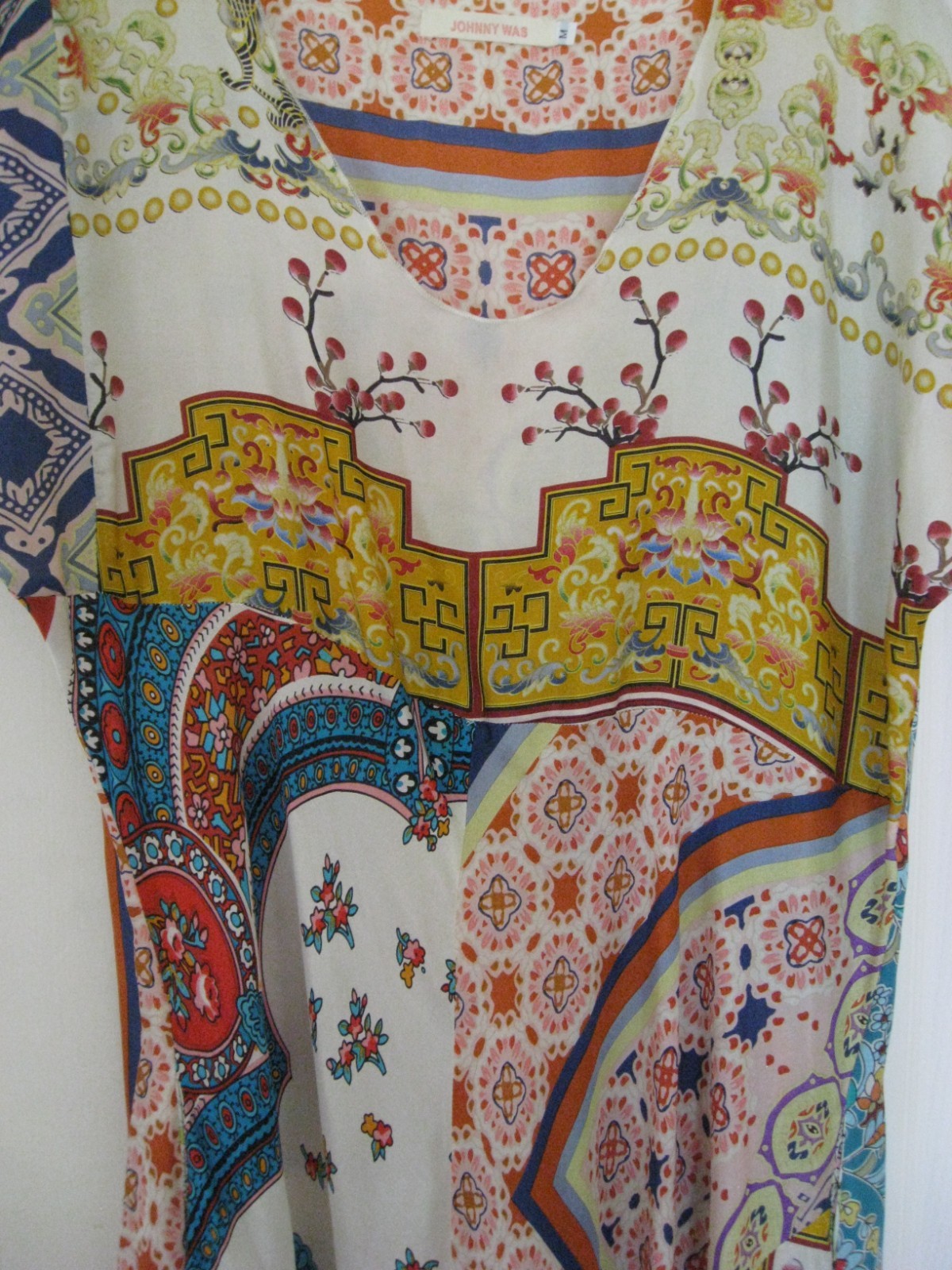 Pre Owned Johnny Was Patchwork Boho Maxi Dress Size M G2U