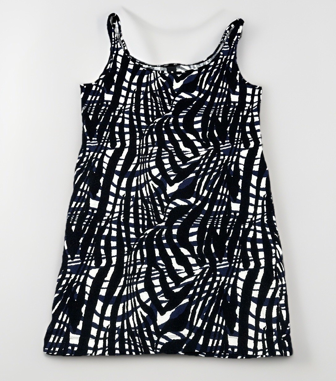 H&M Bodycon Tank Mini Dress Black,Blue and White Size L