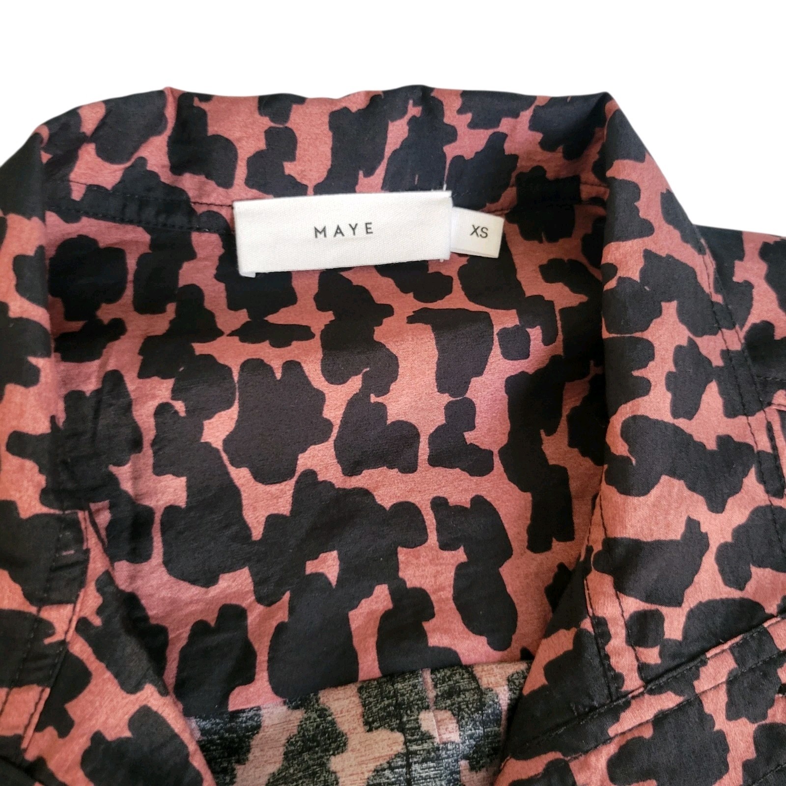 Maye Amelie Leopard Print Midi Shirt Dress XS Effortless Chic Streetwear Casual