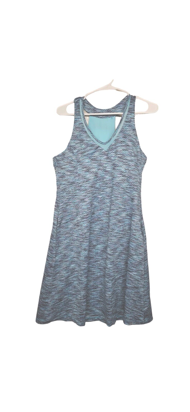 MPG Women’s Size Small Athletic Dress Shelf Bra Padded Pockets Racerback Blue