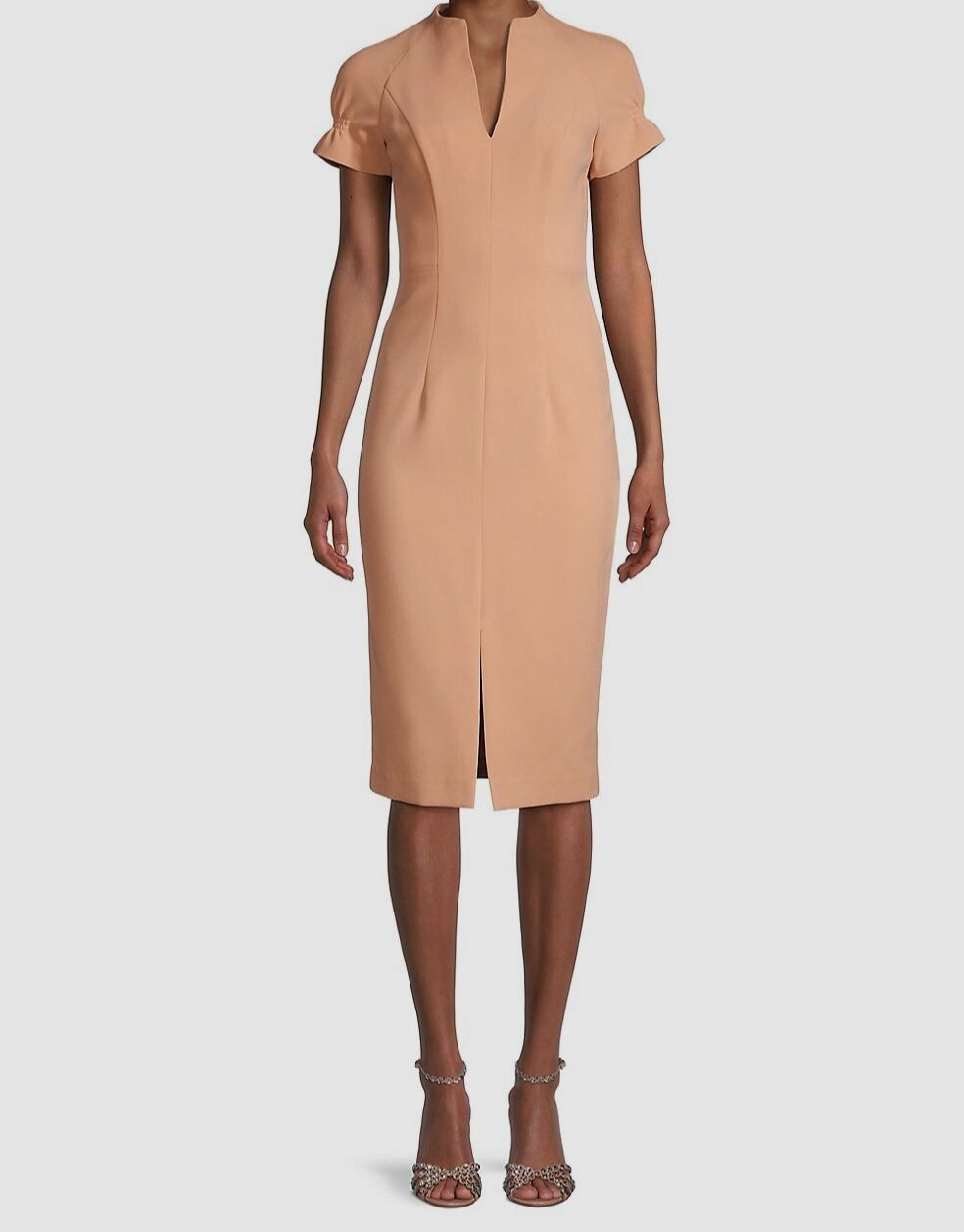 $345 Black Halo Women’s Pink Patel Short Sleeve Sheath Dress Size 10