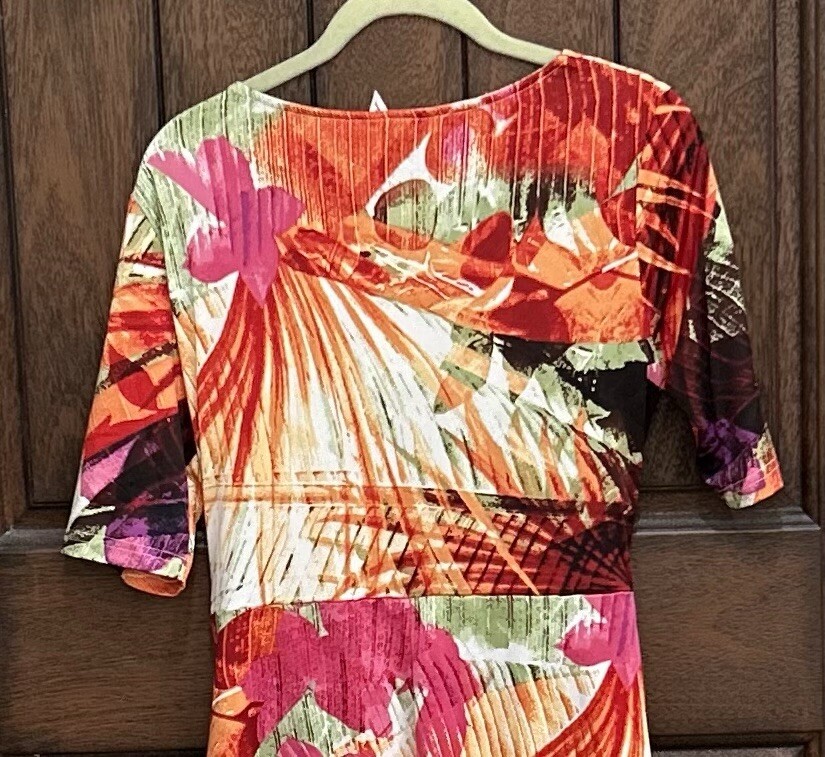 NY COLLECTION Women’s Dress Size Medium Multicolor Short Sleeve Ruched Wrap NWT