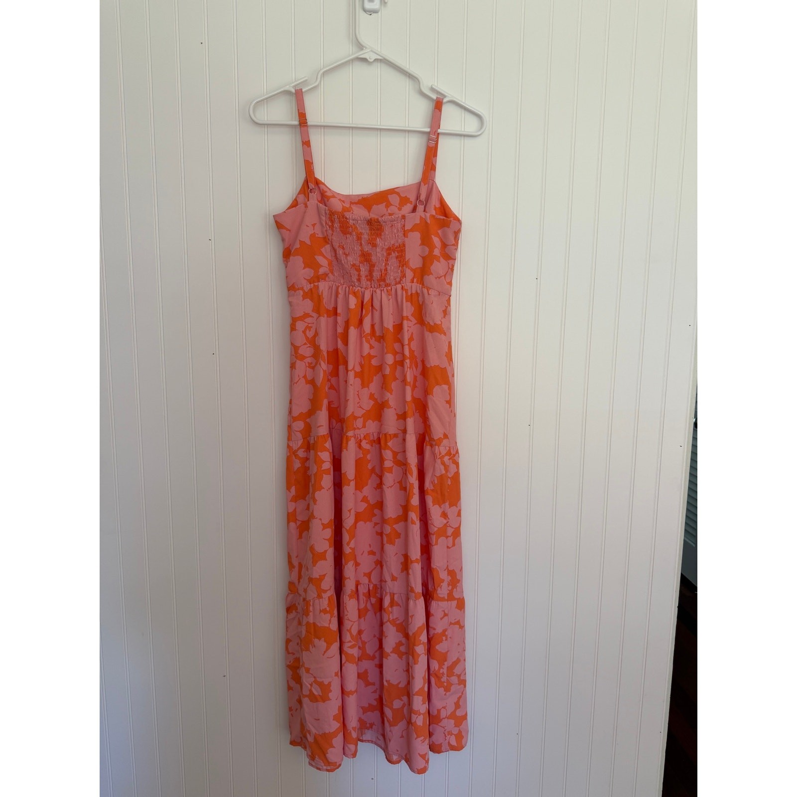 Social Standard by Sanctuary Floral Midi Dress Size Small Coral Pink Sundress