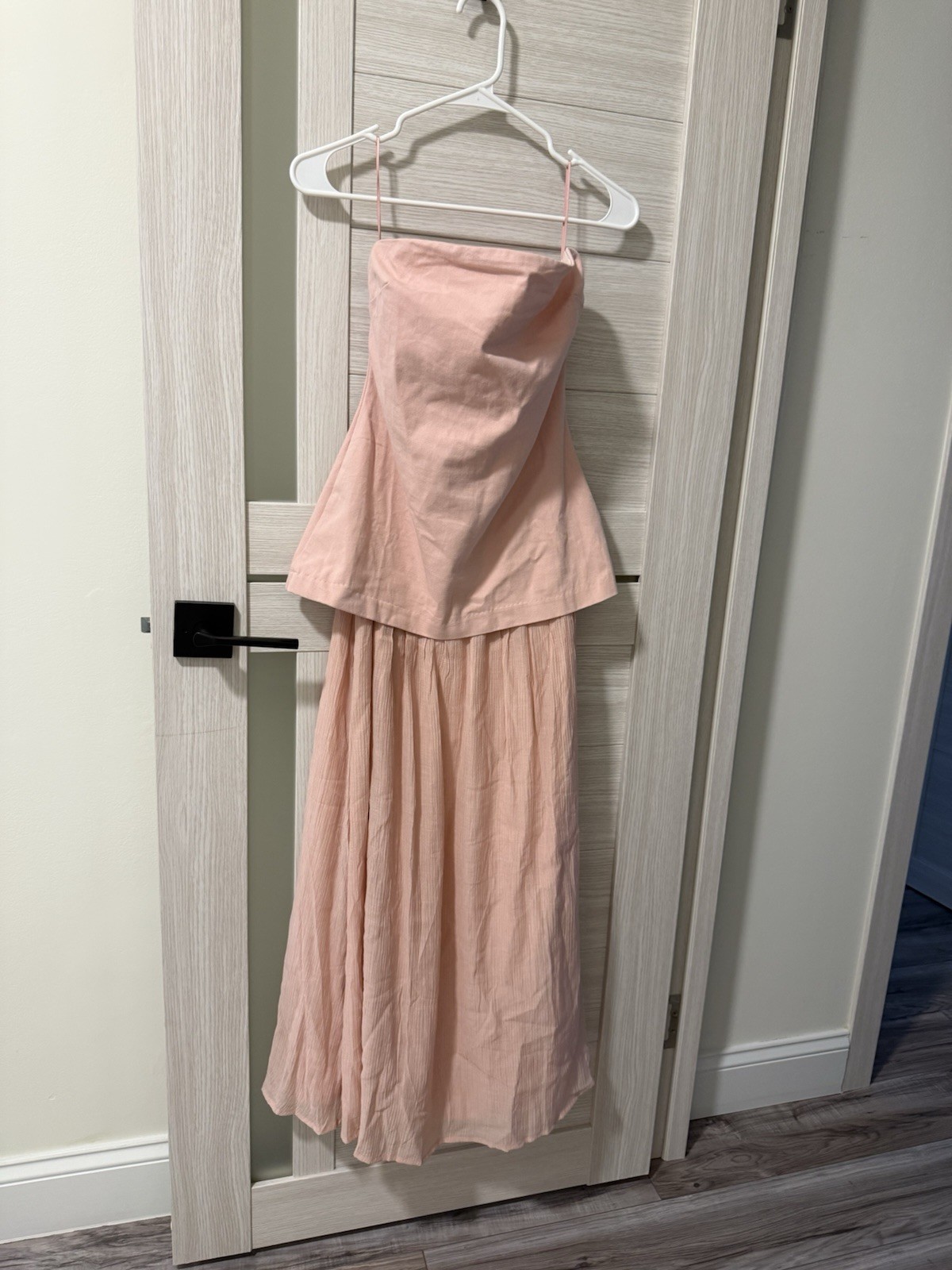 MR Strapless Mixed Media Maxi Dress in Light Pink Size XS
