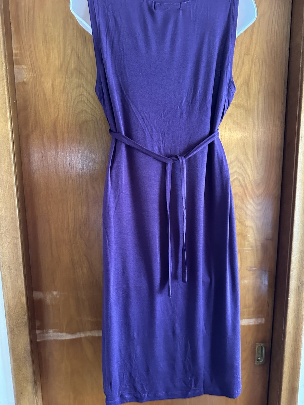 Du Jour QVC Purple Empire Waist Sleeveless Knit Dress Medium NWT Rayon Blend