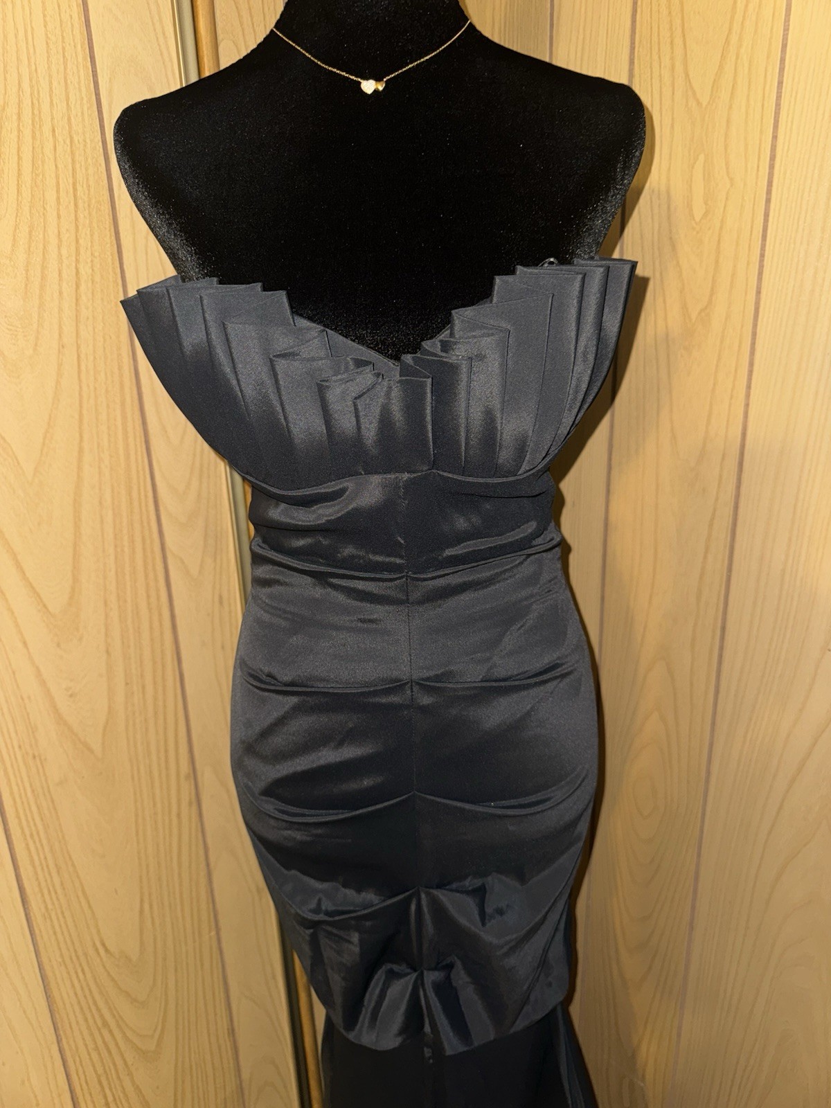 Cache Black Satin Mermaid Gown | Strapless Formal Dress | Vintage Y2K Glam