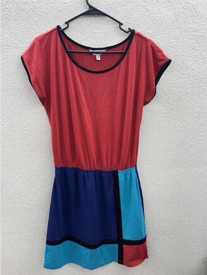 Womens Lots of Love by Speechless Dress Size Medium Short Sleeve Color Block