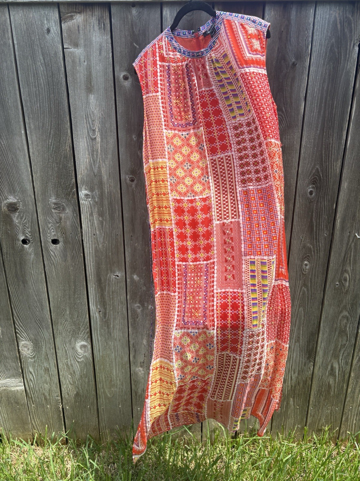 NWT $198.00 Anthropologie Patchworked Sol Maxi Dress By Tanvi Kedia size large