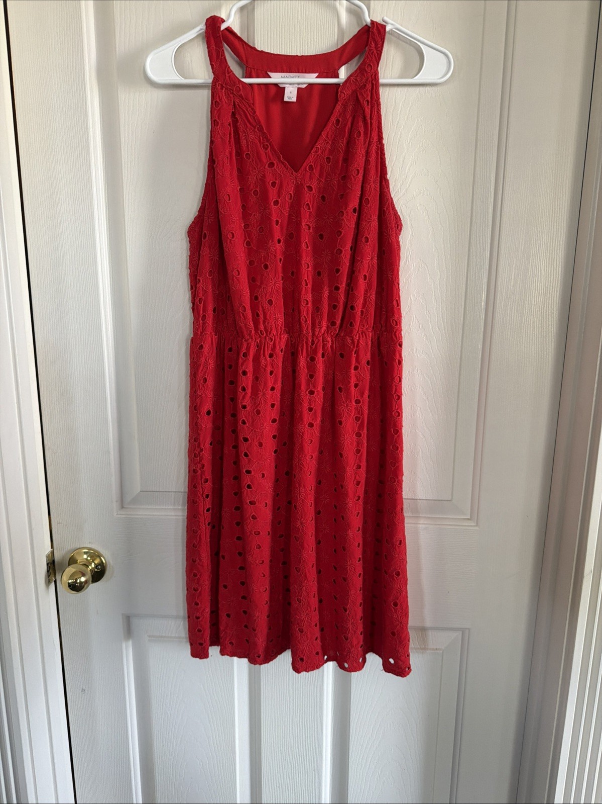 Market & Spruce Woman’s Size M Red Embroidery Eyelet Dress