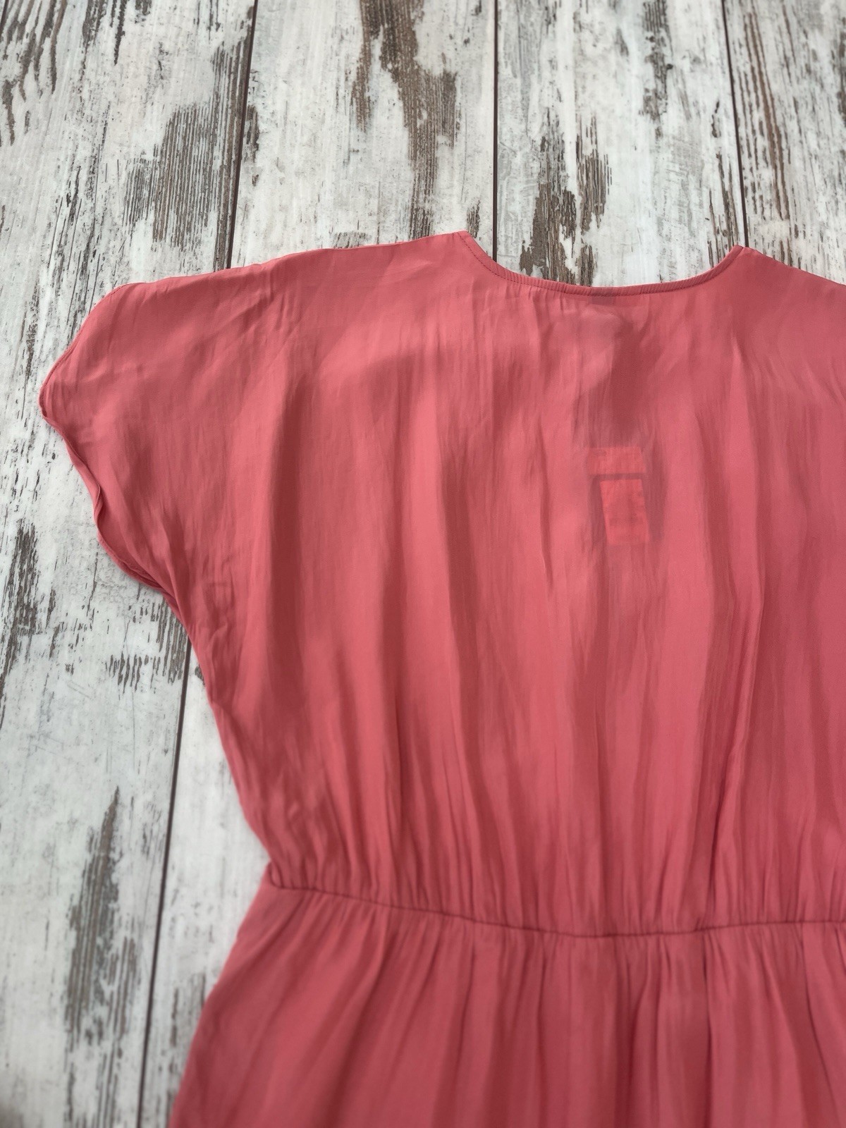 Universal Thread Coral Pink Tie Front Flutter Mini Dress Short Sleeve Large NWT