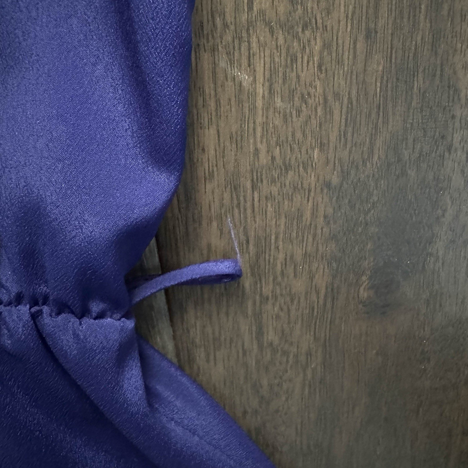 Buttons Deep Blue Strappy Sleeve Ruffle Dress