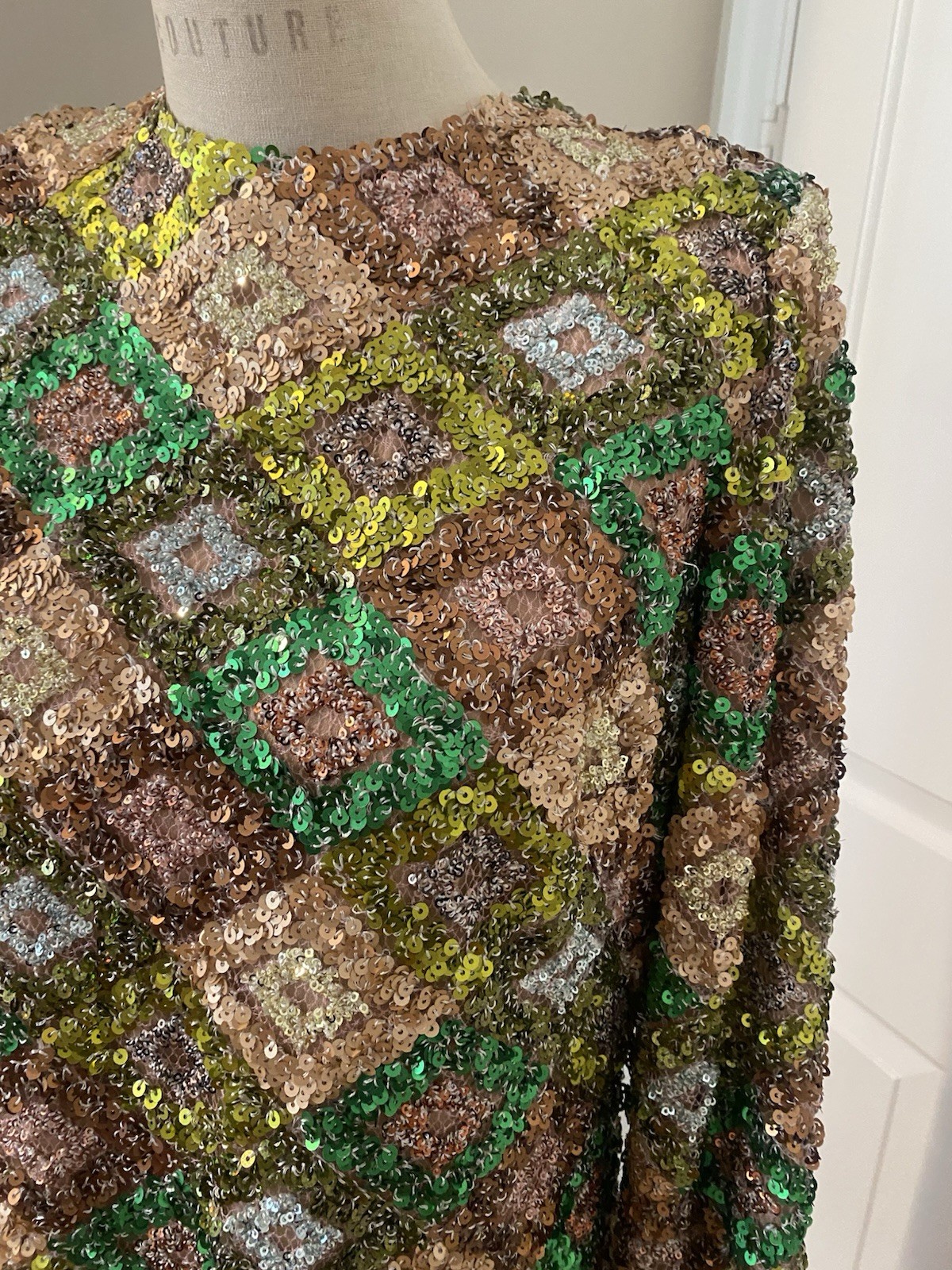 NWT Dress The Population Patchwork Sequin Mini Dress- Medium $310