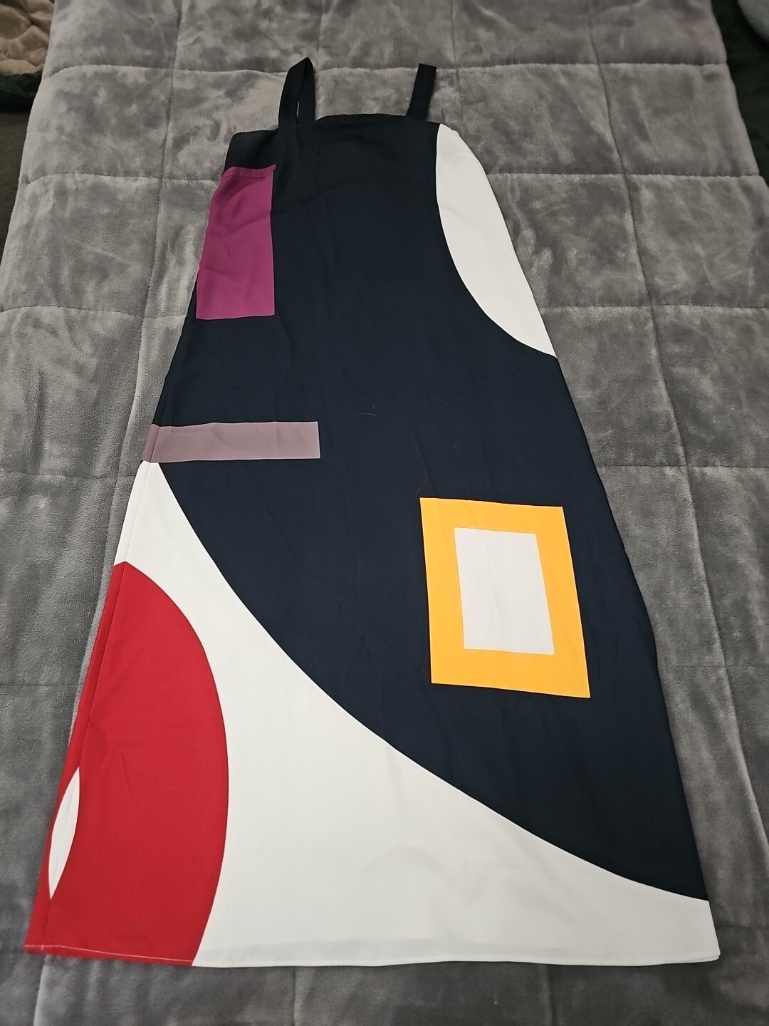 Agnes B Paris Artist’s Serie Bertrand Loube Geometric Colorblock Maxi Dress SZ L