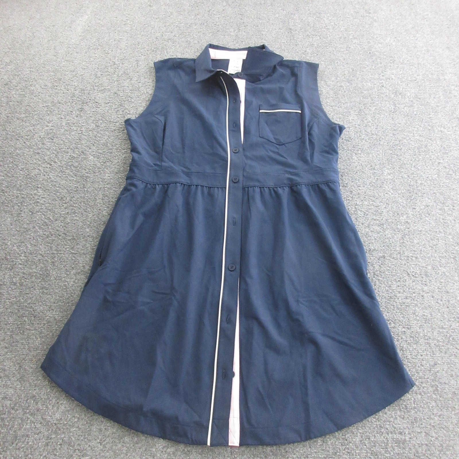 PUMA Dress Womens L Navy Arnold Palmer Golf Shirt Sleeveless Button Collared