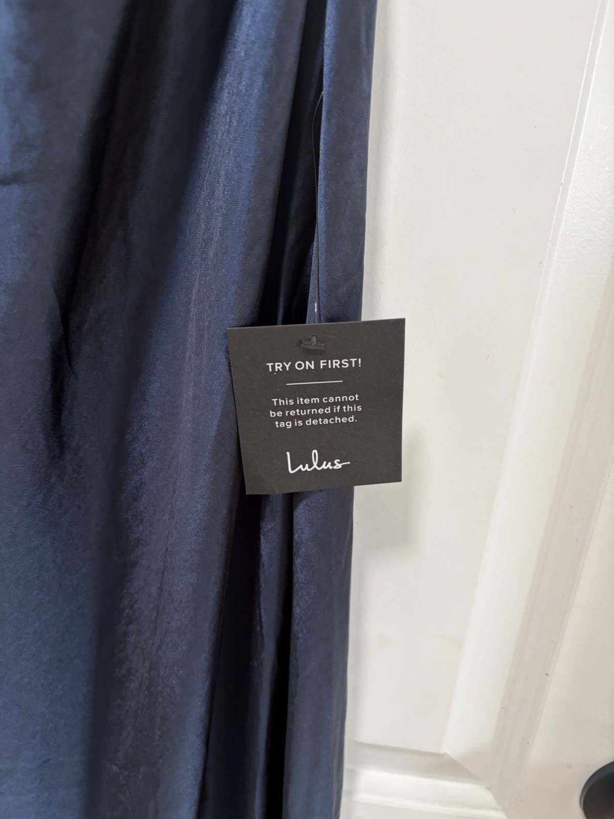 Lulus Love in Your Life NWT size Small Navy Blue Satin Halter Maxi Dress