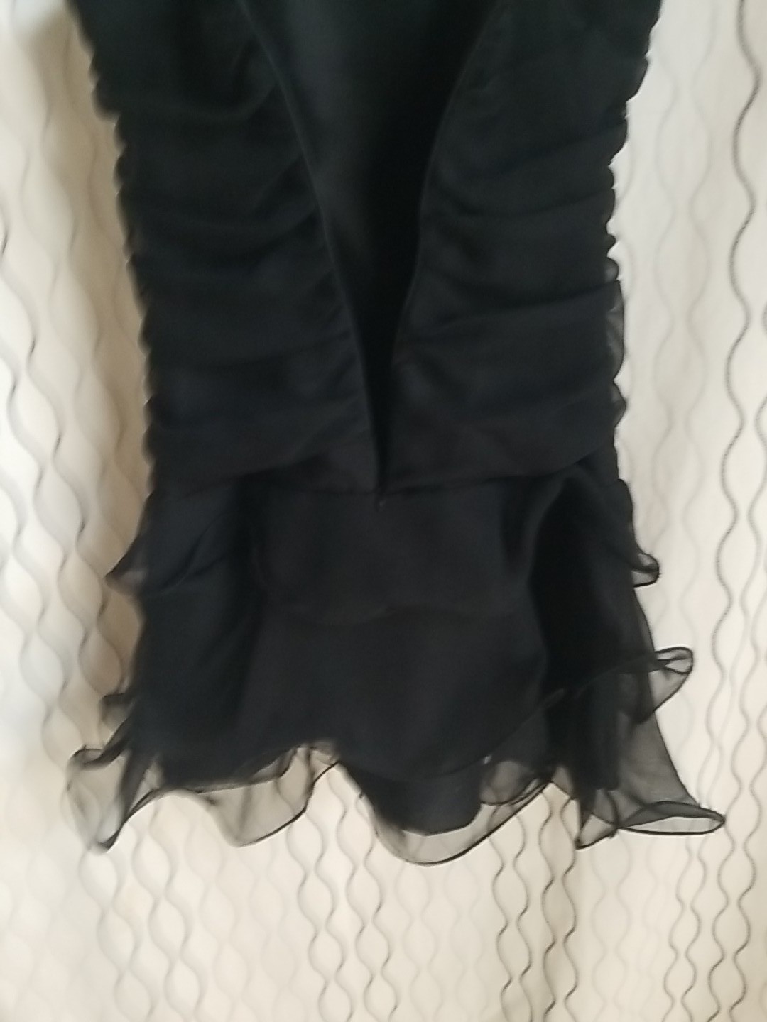 C.W. Designs Black Chiffon Mini Party Dress Junior Girls Size L
