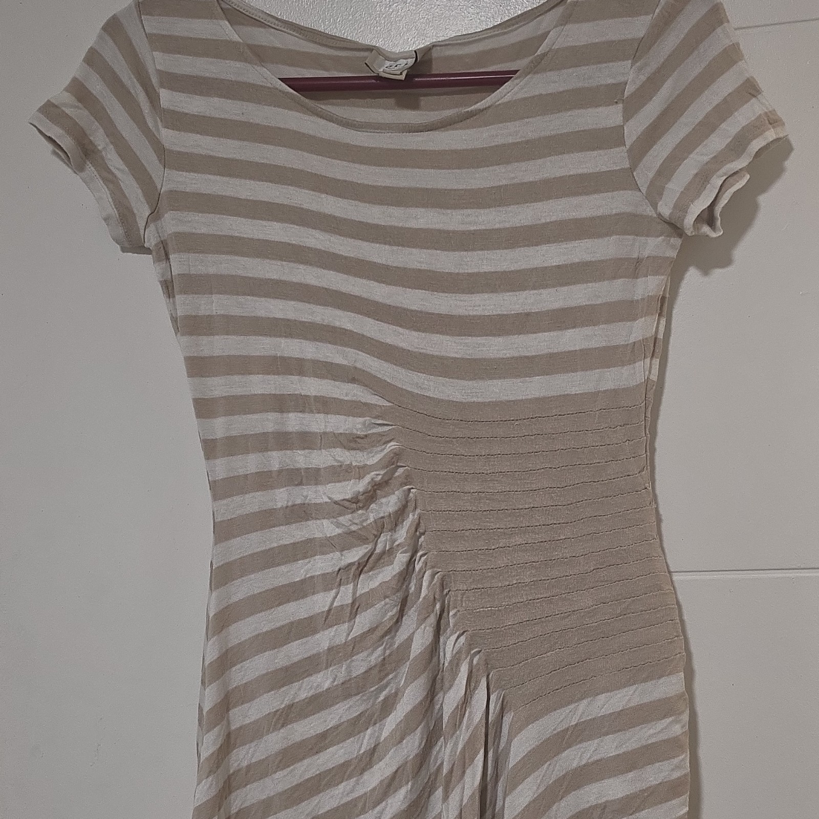 ECI New York Women’s Dress Yellow with Lines, Button-Up, Size XS