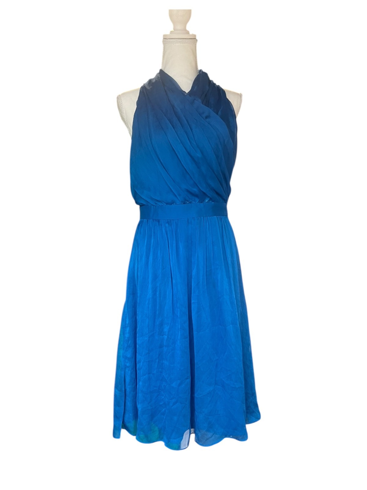 The Limited Women’s Halter Neck Chiffon Dress Sleeveless Blue Size 6 NEW