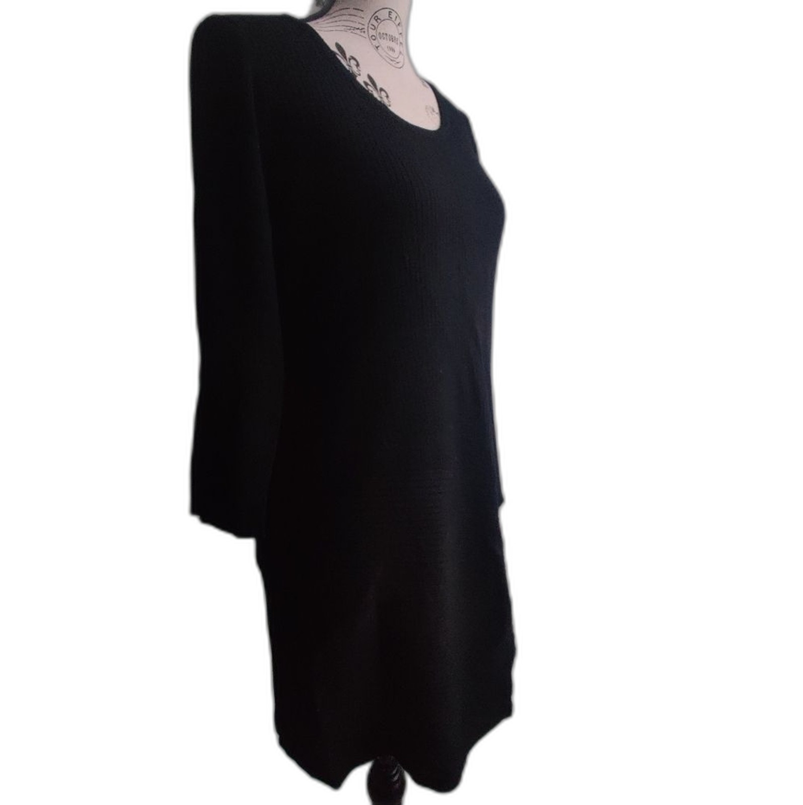 NWT NY&Co Black Warm Cozy Midi Sweater Dress Fall Winter Office Work_Large