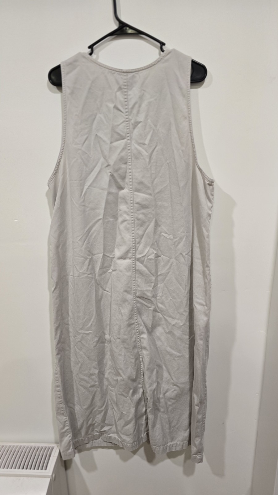 Blue J Jumper Dress XL Button Front Quilted Bodice Maxi Teacher Beige Modest
