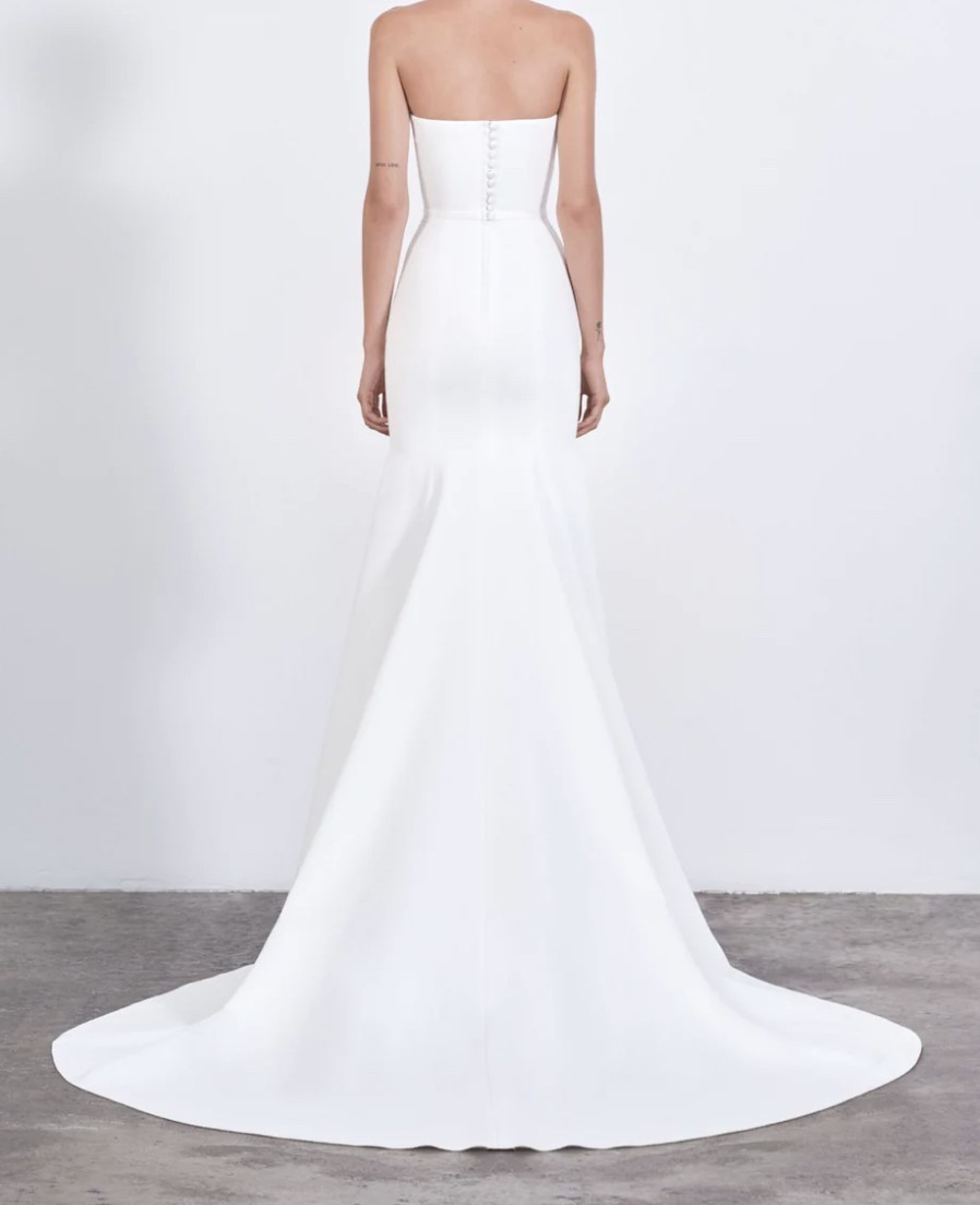 Alex Perry Elyse White Strapless Corset Draped Wedding Gown Dress 8 US 4 $6500