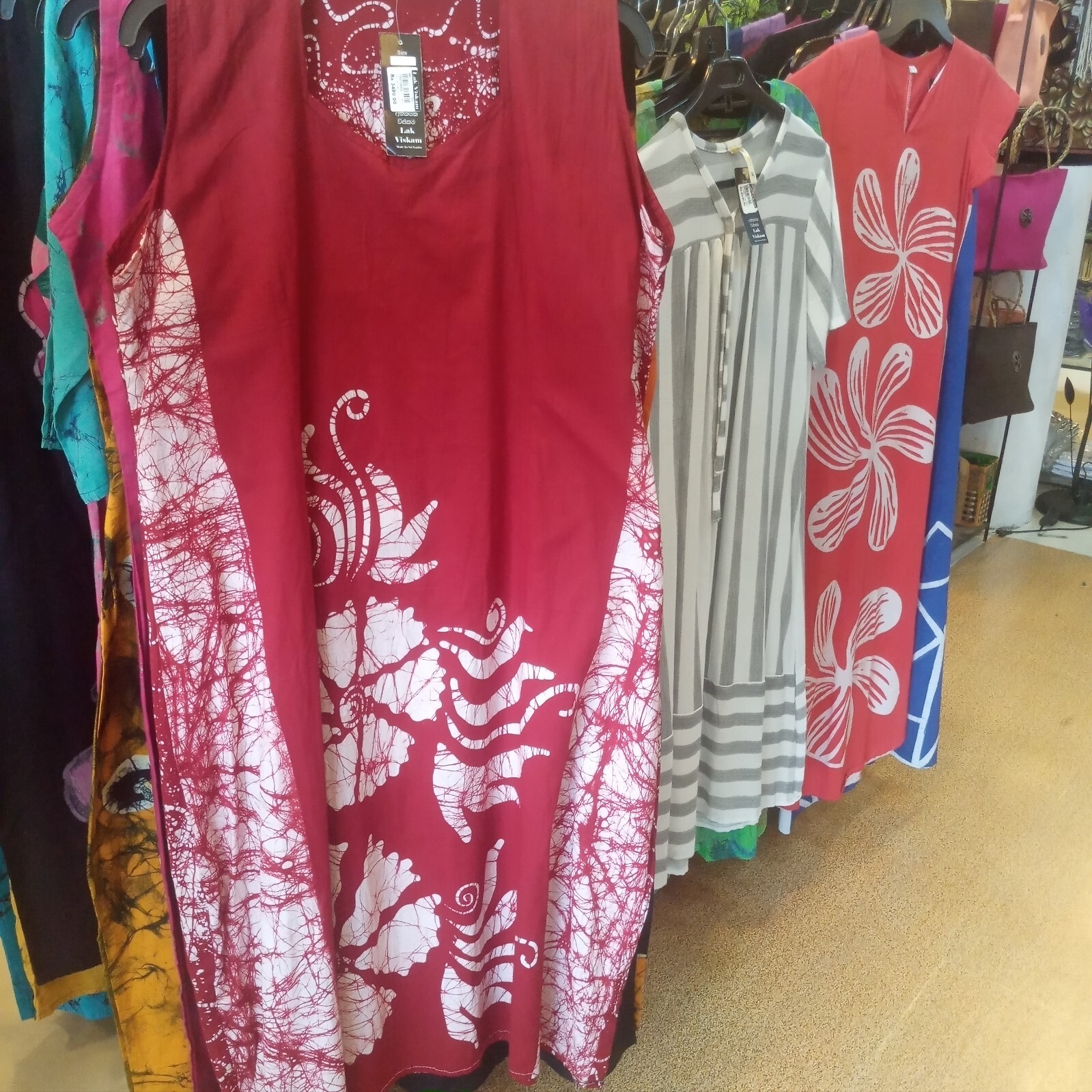 Sri Lankan Hand Made Batik Frock Traditional Quality Cotton Casual Women Dress