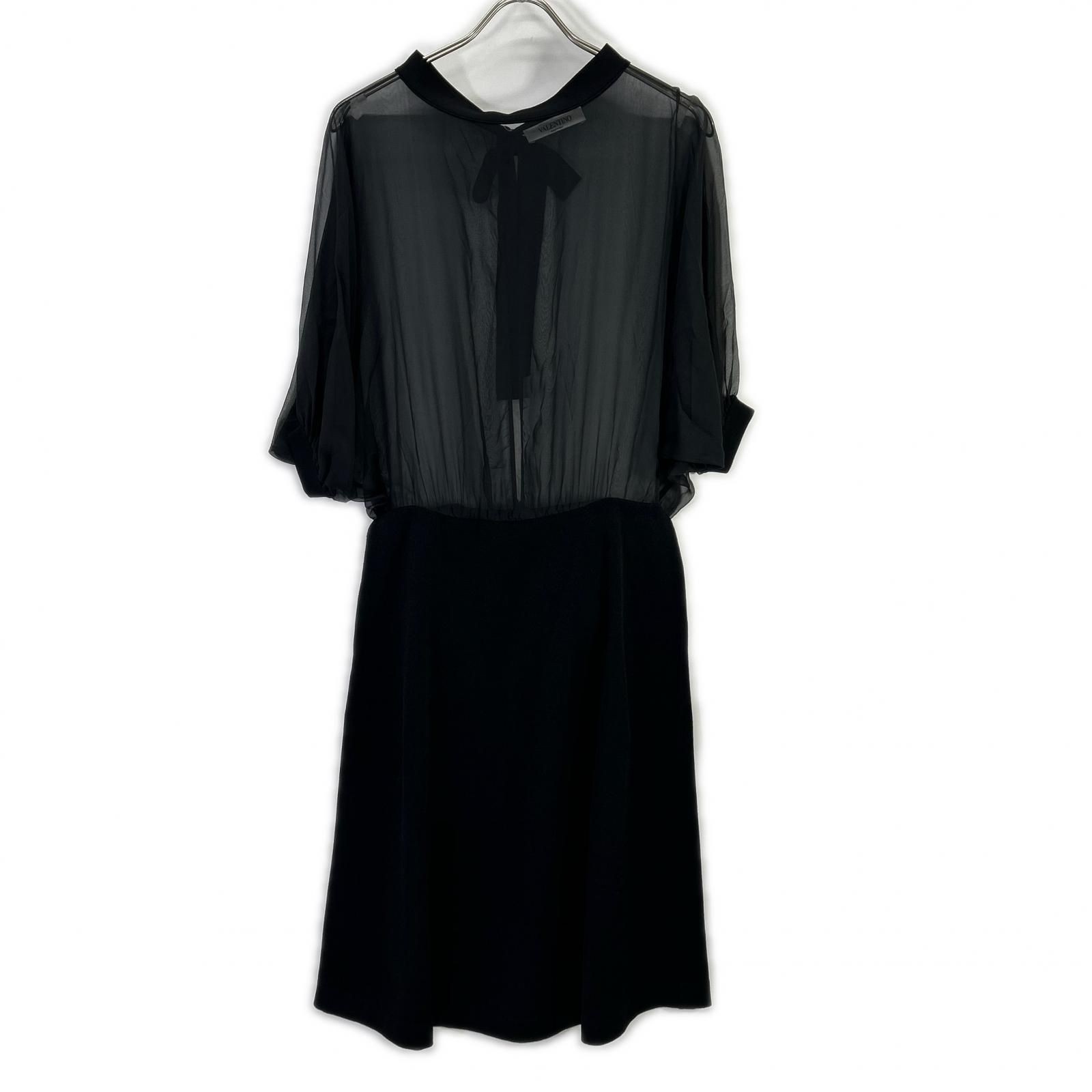Valentino Black Sheer Knit Dress M Used Summer Rayon No Accessories