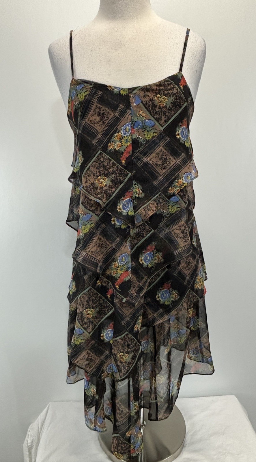 Free People Daisy Chain Dress Size 4 Layered Flowy Boho Tiered Fairy Sheer Flowy