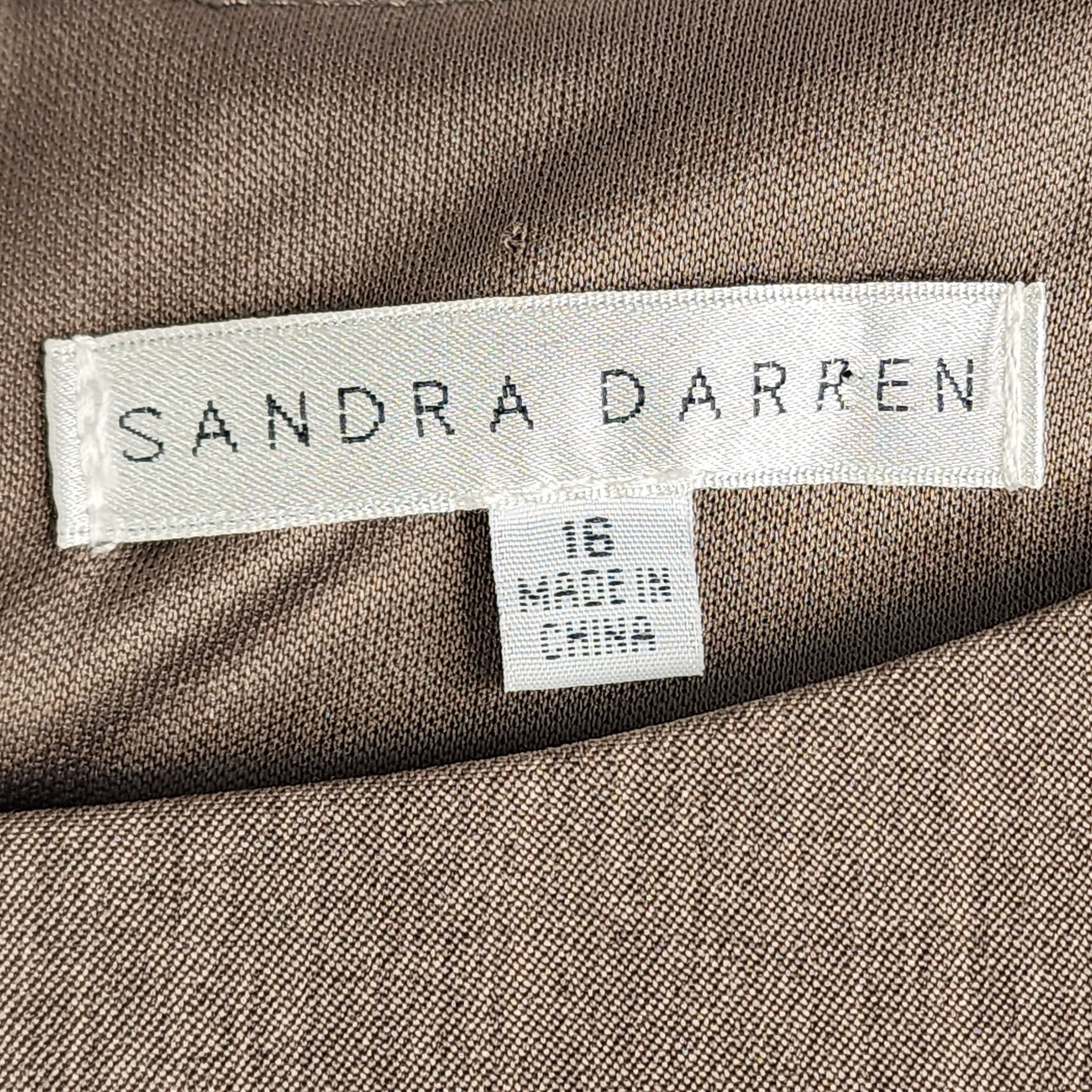 Sandra Darren Woman’s Size 16 XL Solid Light Fawn Dress Sleeveless Career Casual