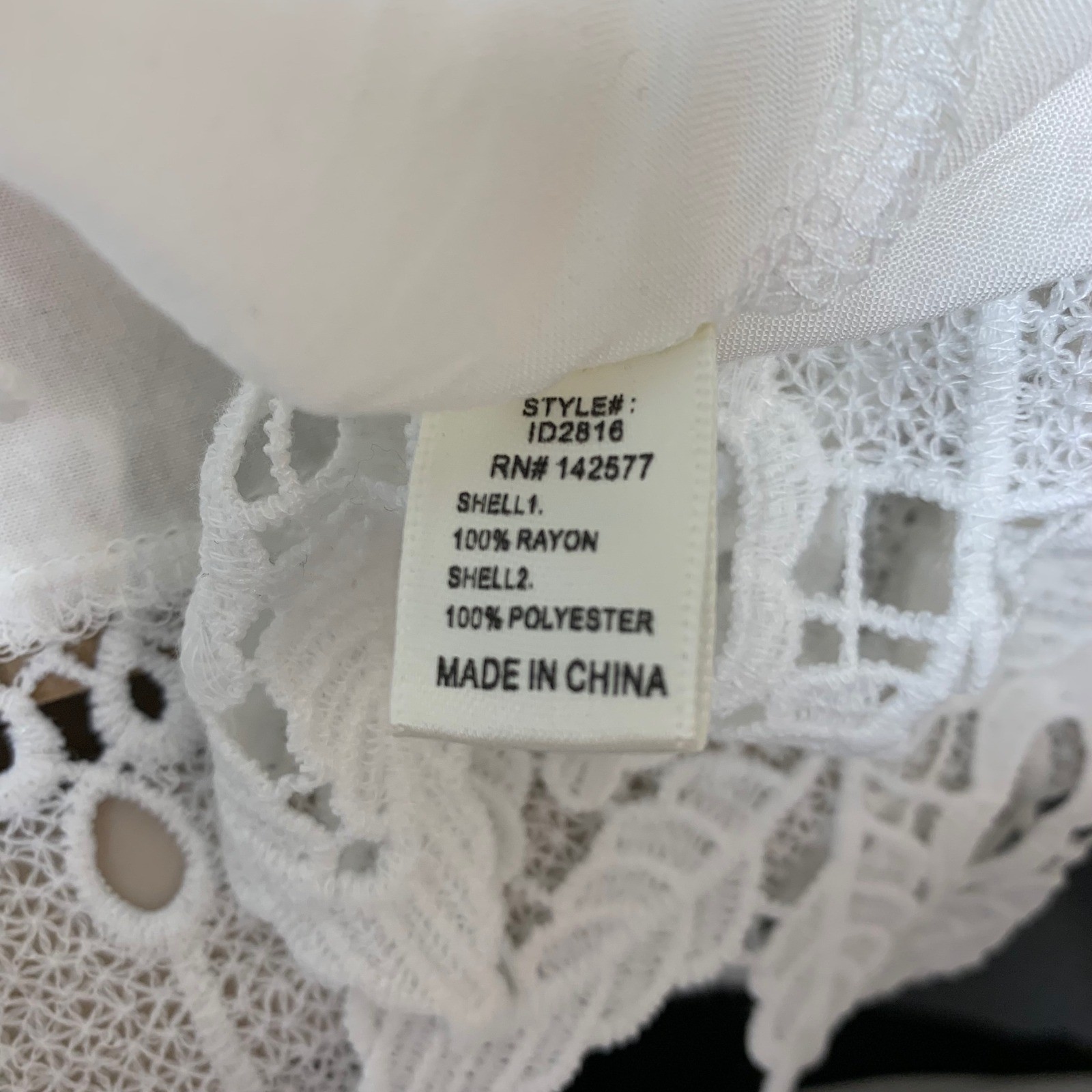 Iris Mini Dress Women XL White Excellent Boho Crochet Lace Off Shoulder ID2816