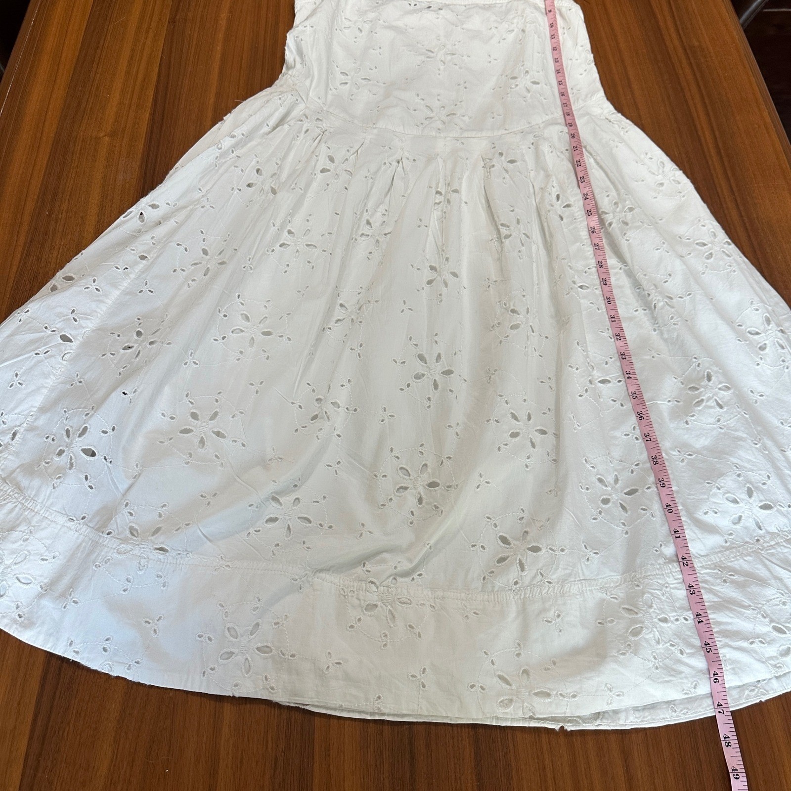 Free People Primavera Eyelet White Lace Midi Dress Medium Coastal Clean Girl