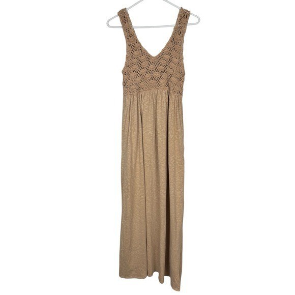 NWOT Aerie Crochet Maxi Dress, Koko Brown, Size M