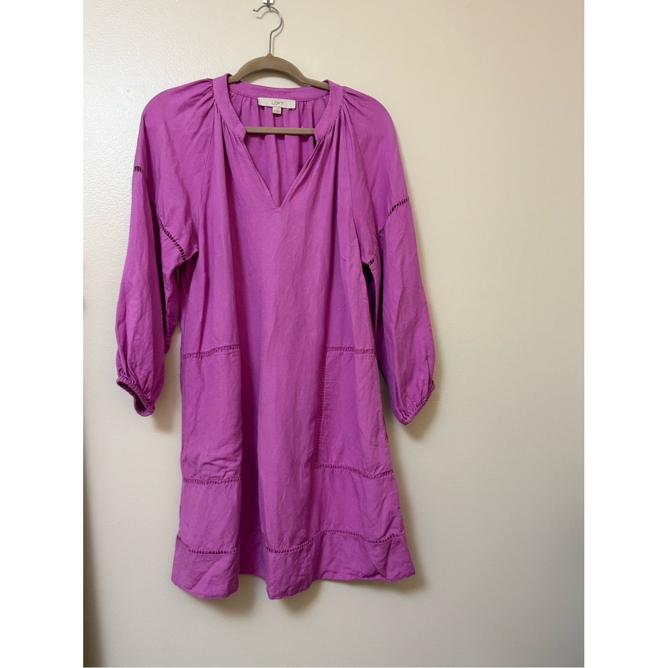 LOFT Fuchsia linen blend Tunic Dress