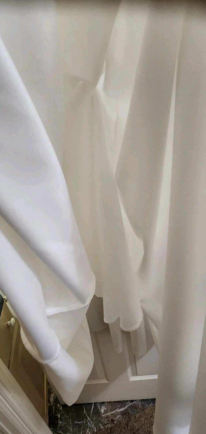 White V-Neck Sleeveless A-Line Dress Keyhole Back Size L