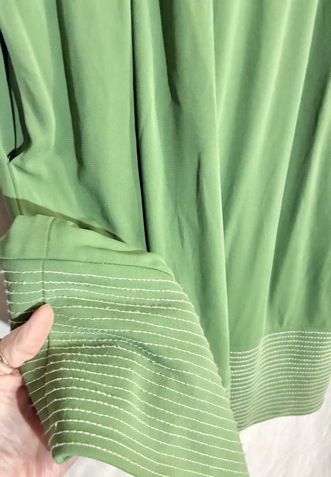 Tibi Womans Retro Belted Cocktail Dress Sz 2 Green Tie Bow Party Wedding Resort