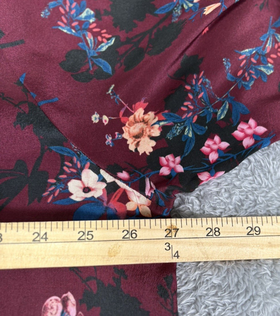 Tolani Burgundy Floral Mandala Silk High Low Tunic Dress Boho 2X Women’s Plus