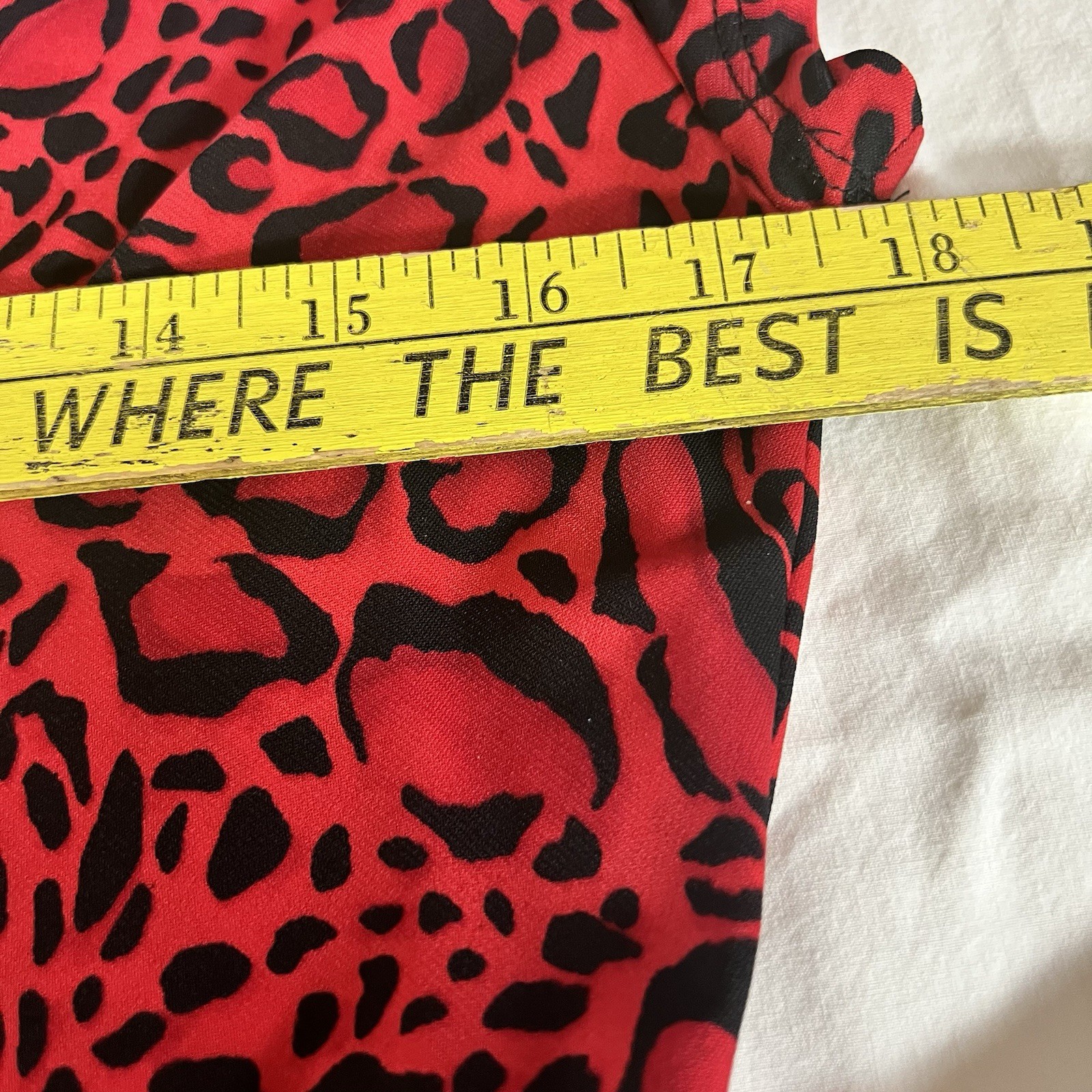 IMAN XL Red Black Leopard Animal Print High Low Maxi Faux Wrap Dress Exotic NWT