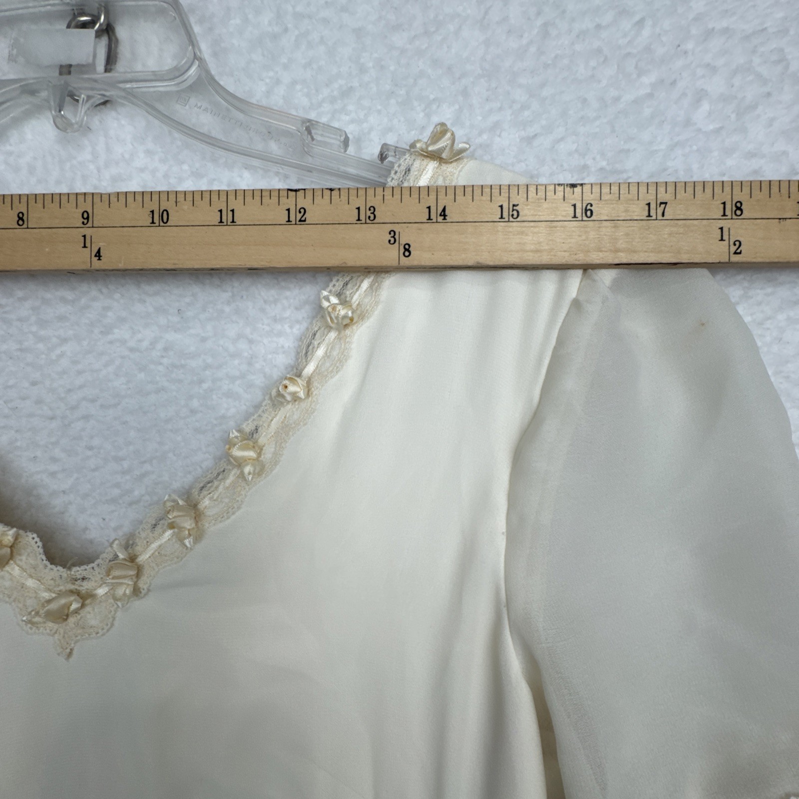 Women’s Ivory Cream Lace Bead Accent Maxi Dress Cottagecore Bridal Elegant