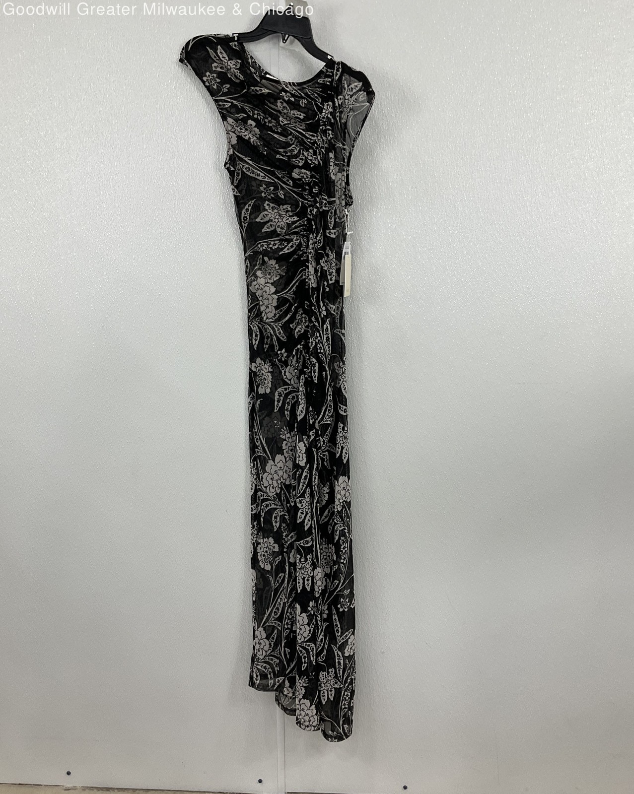 NWT Parker Women’s Black & White Opaque Floral Dress Size XL