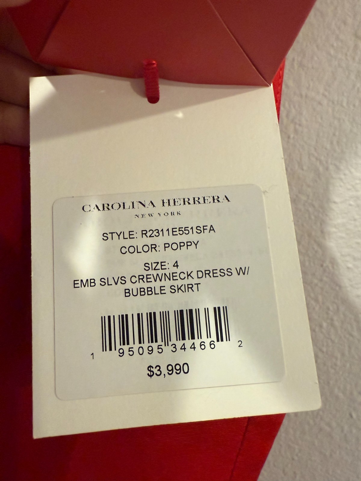 NWT $3990 Carolina Herrera Floral Appliqué Sleeveless Silk Bubble Skirt Dress