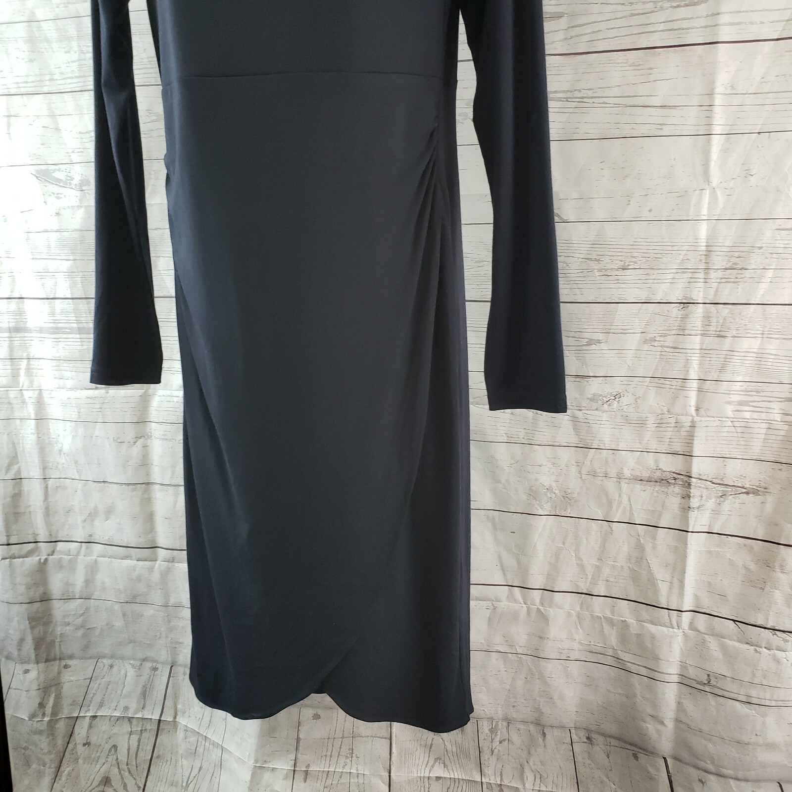 Pink Martini Womens Dress Sz Medium Solid Black Long Sleeve Rayon Blend