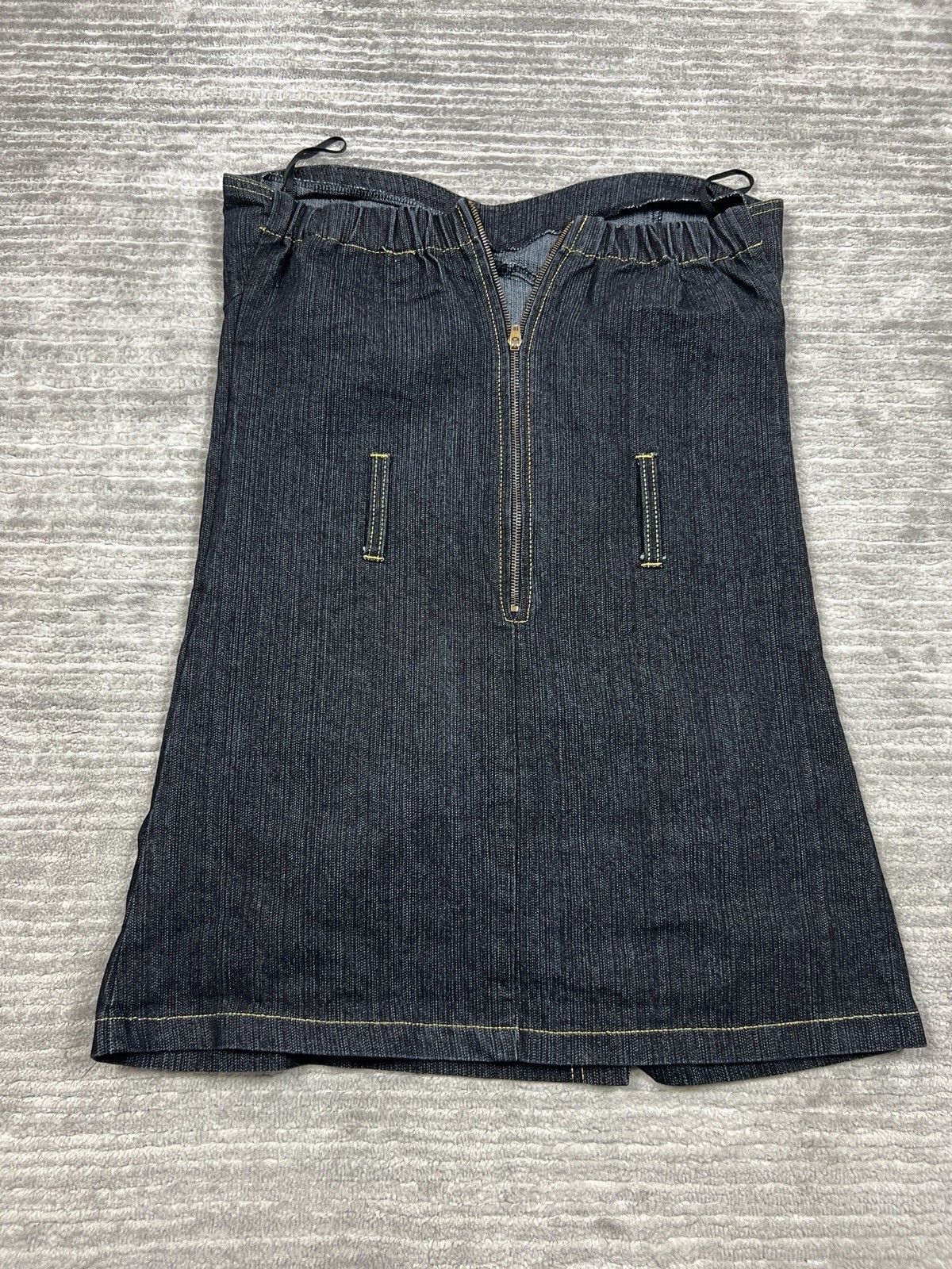 Gold Flava Dress Womens Medium Blue Denim Dark Wash Mini Cotton Blend