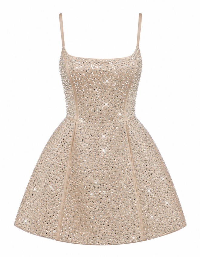 Babyboo Angelique Champagne Glitter Mini Dress Corset Lace Up Party XS NWT