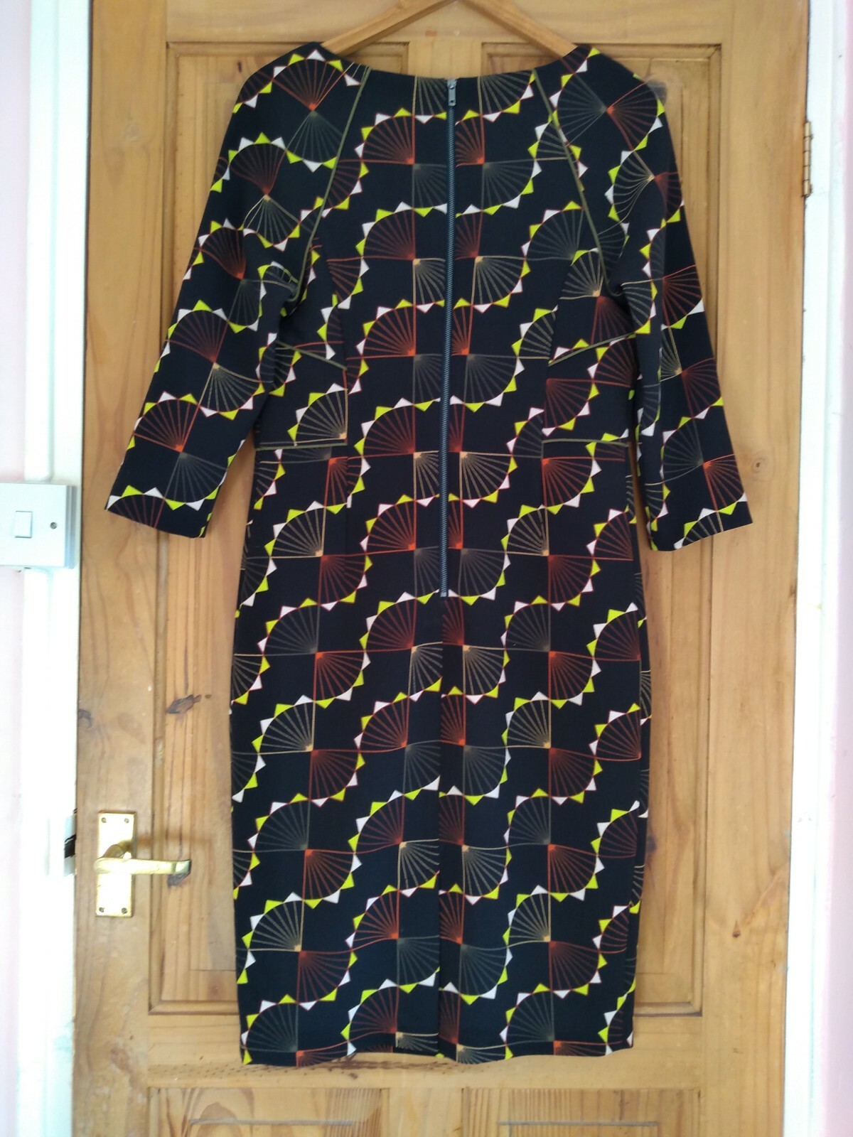 Next Black Multi Geometric Shift Dress. UK 12. Length 41 inches. BNWT