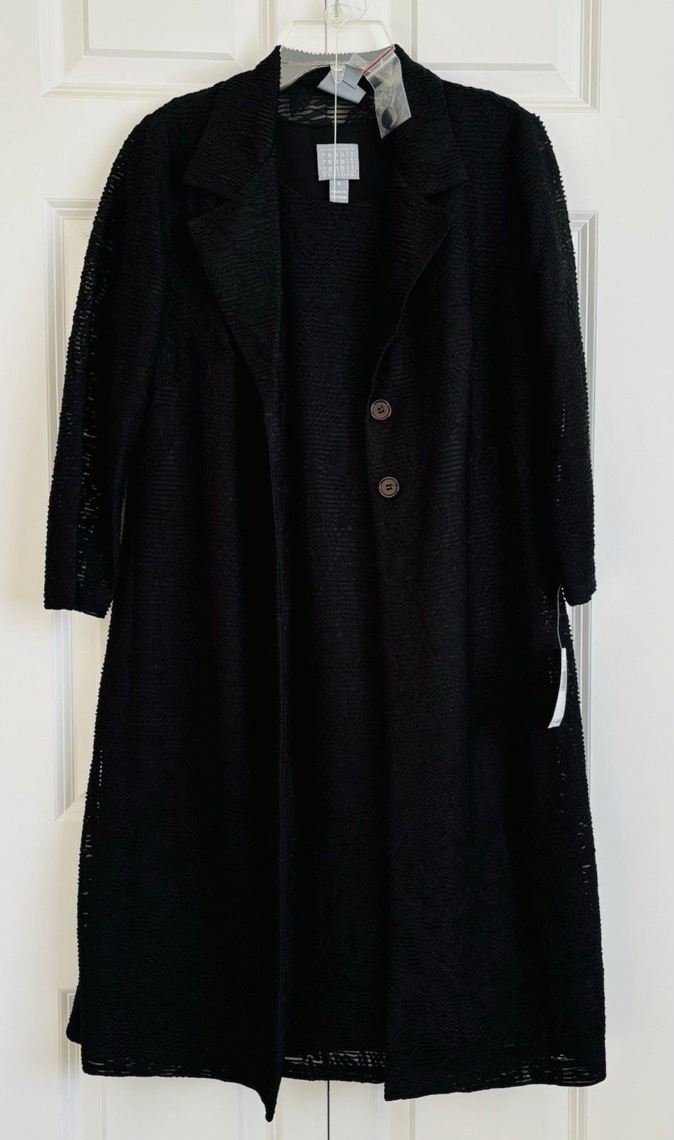 rabbit rabbit rabbit designs WOMENS DRESS SIZE 8 BLACK JACQUARD SOLID WITH BLAZE