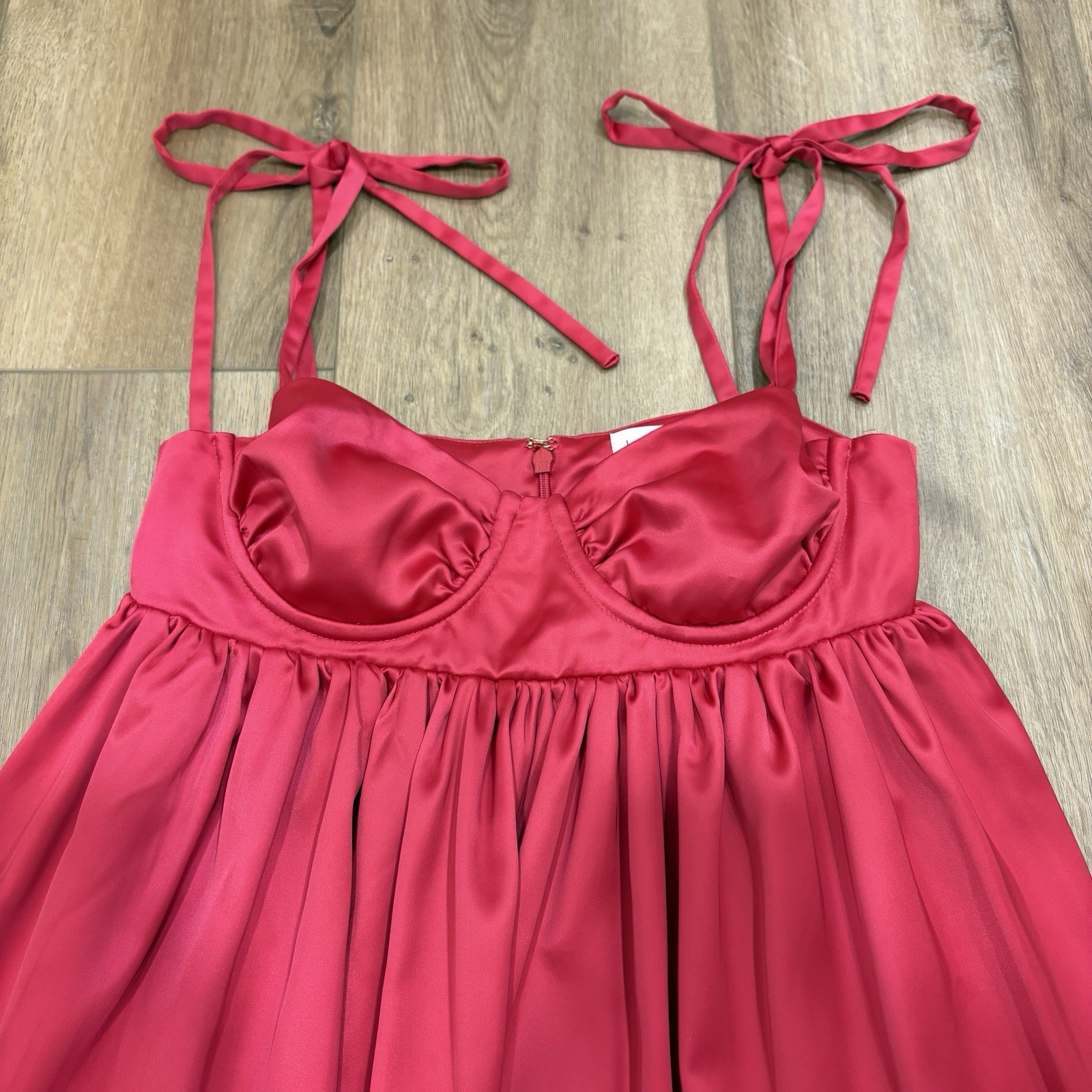 🌟LOVERS AND FRIENDS🌟 AMABELLA MINI SATIN CORSET BABYDOLL DRESS PINK SZ S