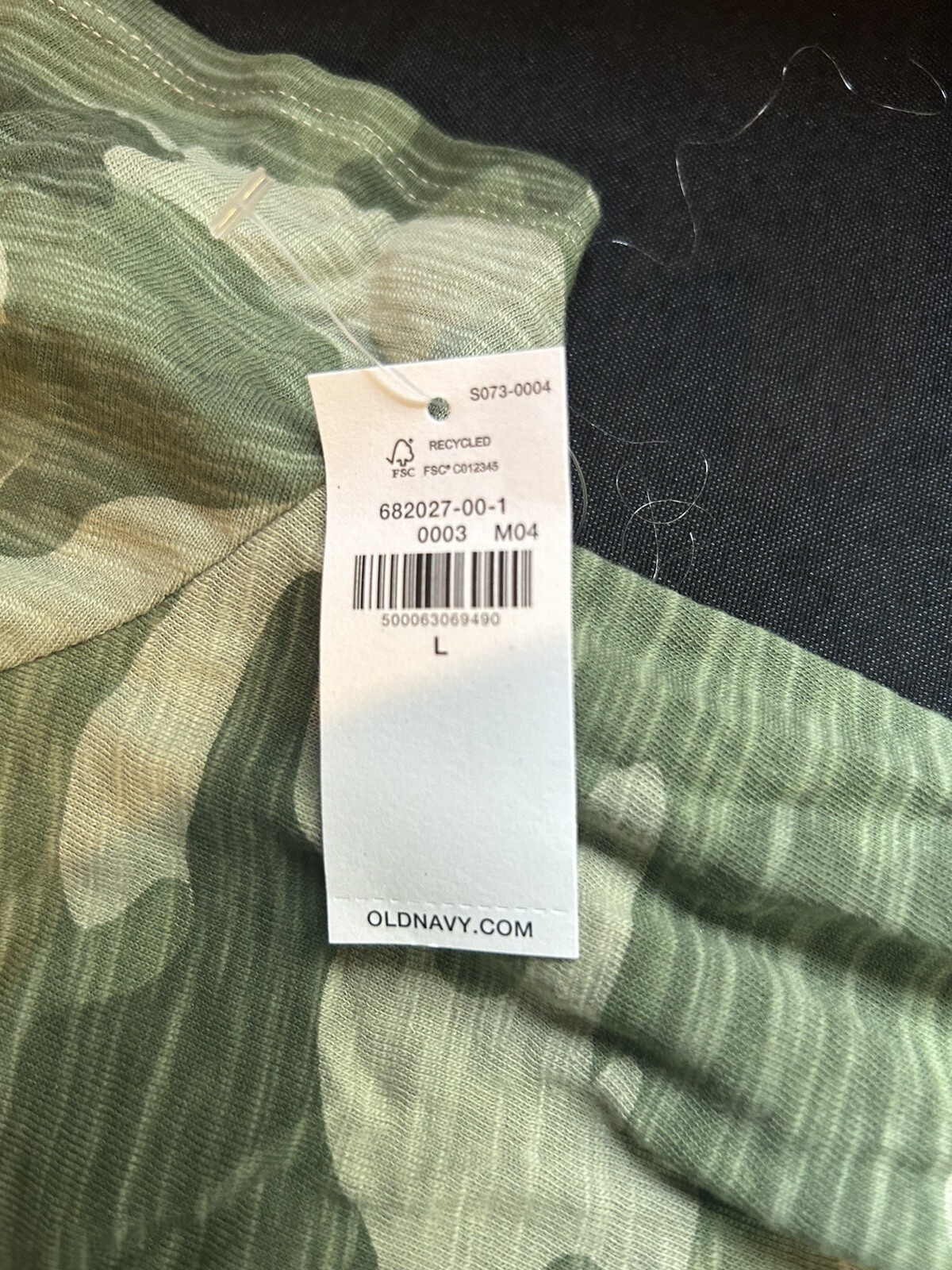 NWT Old Navy Womens Large Camo Print Waist Defined Knit Cotton Dress Camouflage