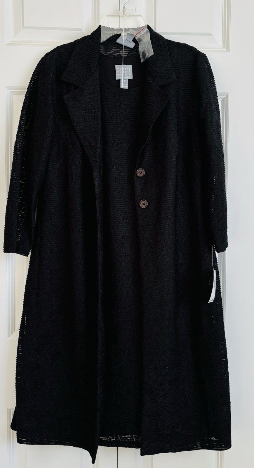 rabbit rabbit rabbit designs WOMENS DRESS SIZE 8 BLACK JACQUARD SOLID WITH BLAZE