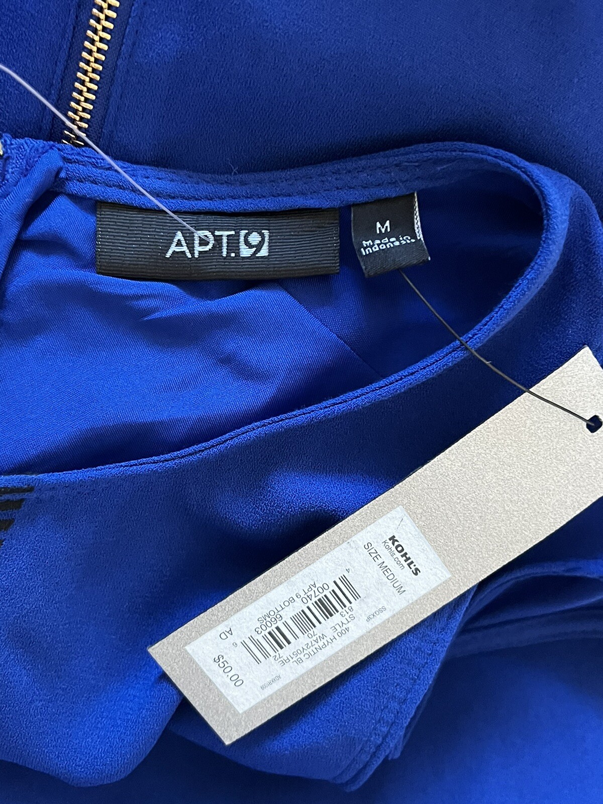 Apt 9 Womens Sheath Dress sz M Blue Minimalist City Chic Modern Workwear NEW